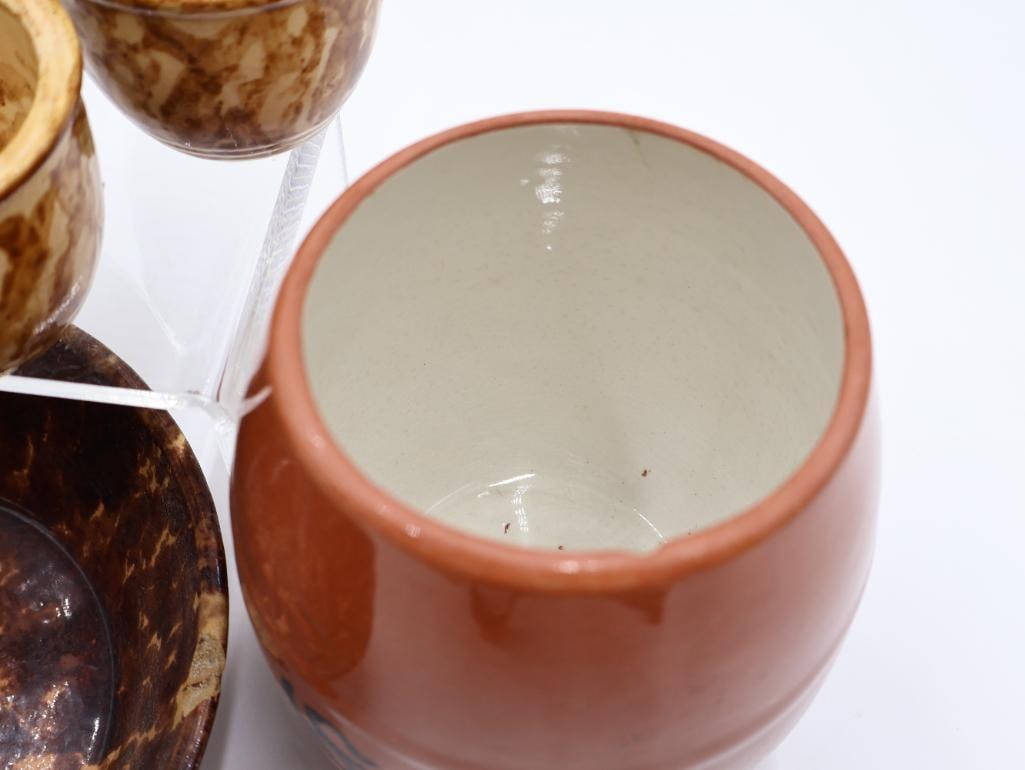 Vintage Spongeware and Rockingham Glaze Pottery Lot - 3