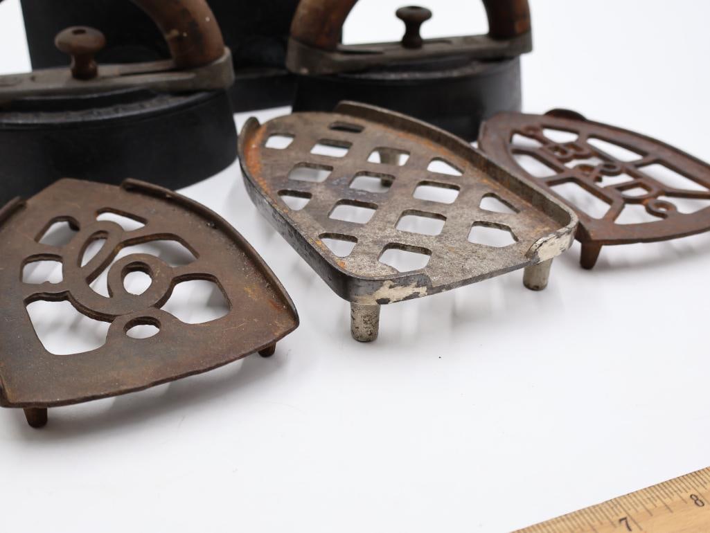 Antique Cast Iron Sad Iron Lot - 3