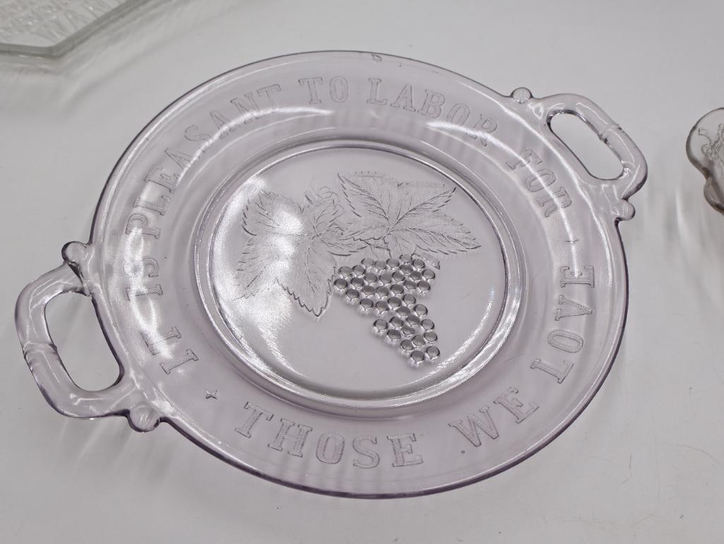 Antique EAPG American Proverb Plates - 7