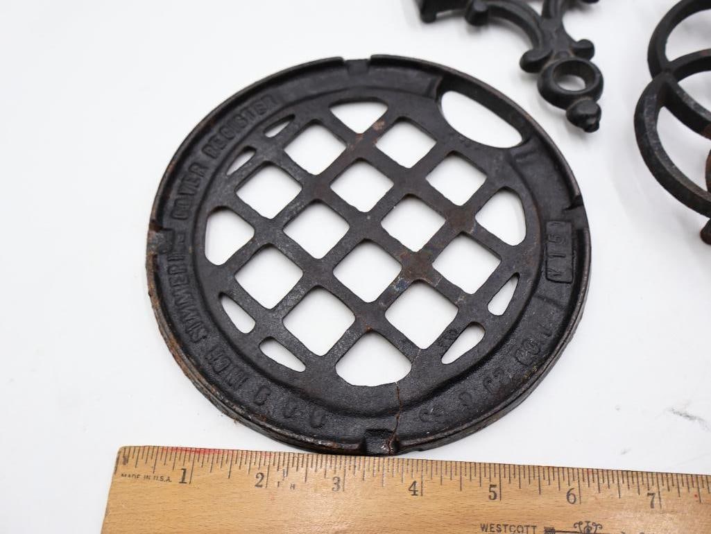 Antique Cast Iron Trivet and Stove Lifter Lot - 6
