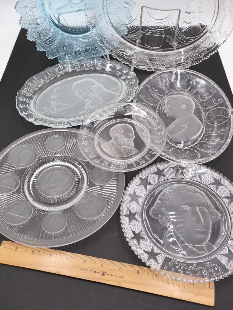 Antique EAPG Presidents and American History Plates - 2