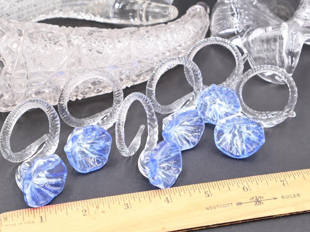 Pair of Antique Cornucopias, Glass Eggs, and Glass Flowers - 9