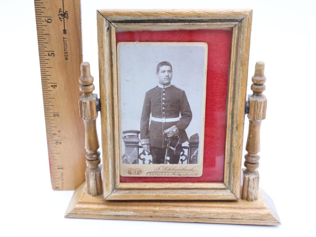 Antique Military Cabinet Card and Framed Victorian Ephemera - 2