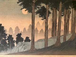 Hiroshige Ando tilted  Mount  Kurama by Moonlight (1 of 4)