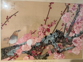 Tsuchiya Rakusan,(between 1925 and 1929) ''Rakusan's Flower and Bird Print Series": Ukiyo-e, Woodblock, Framed W: 28” inch , H: 22.5” inch
