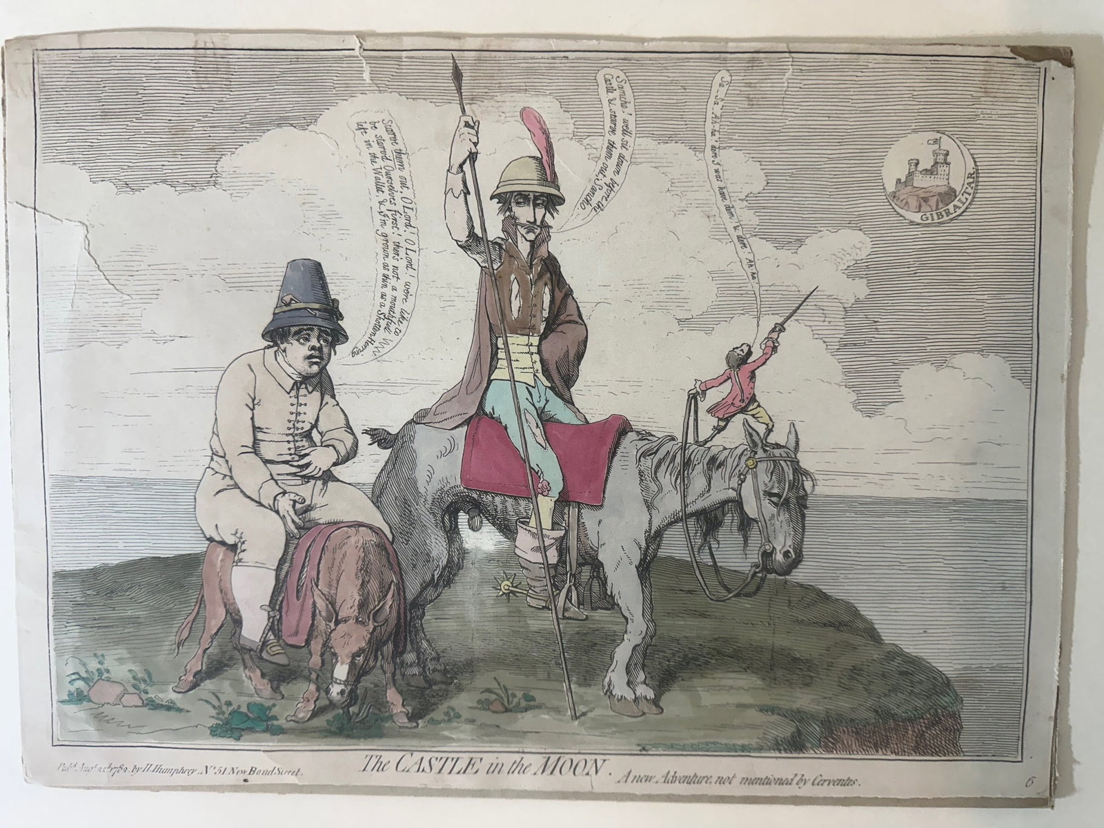 Thomas Rowlandson (1757-1827), " The Castle in the Moon": Size: W: 14” inch, H: 10” inch