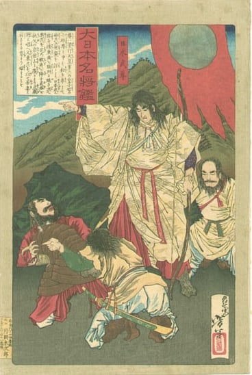 Yoshitoshi Tsukioka (1839-1892), Takeda Shingen, Mirror of Famous Generals of Japan: Date: 1878, Japanese woodblock print.