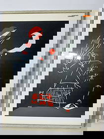 Joan Miro, Night Sky, Original Lithograph, 1956: Framed Size L: 25” inch, H: 31” inch