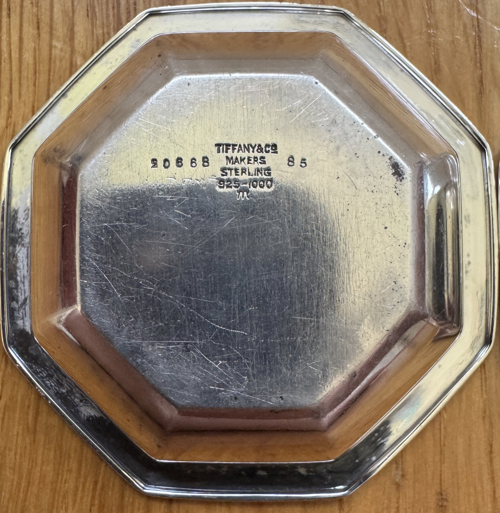 Pair of Tiffany & Co. Makers Sterling Silver Octagonal Salt Cellars, 2.4 in, 59.8g (1 of 4)