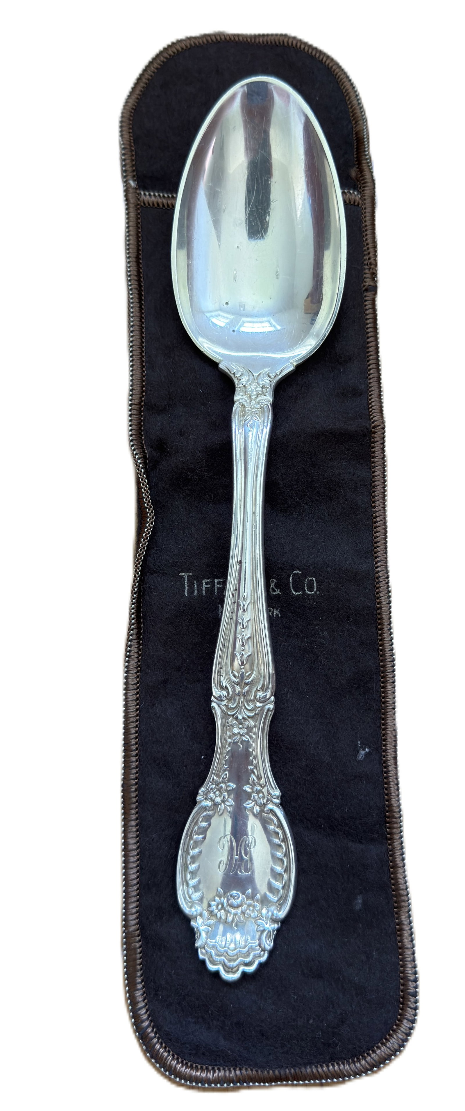 Tiffany & Co Sterling Silver Richelieu Serving Spoon Monogrammed with Original Pouch (1 of 3)