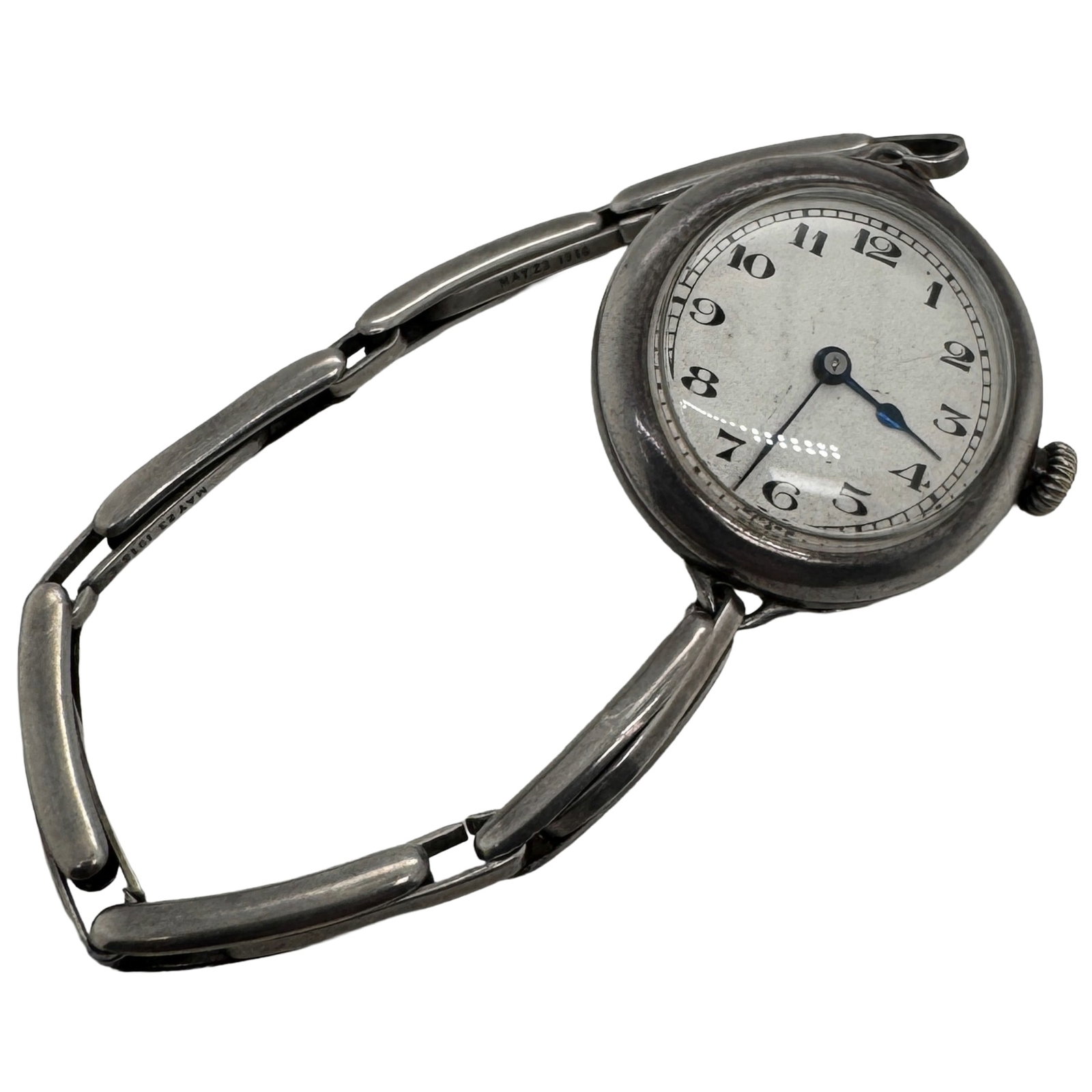 Ladies 935 Sterling Silver 15 Jewel Made Well W Co Swiss Early Wristwatch (1 of 4)