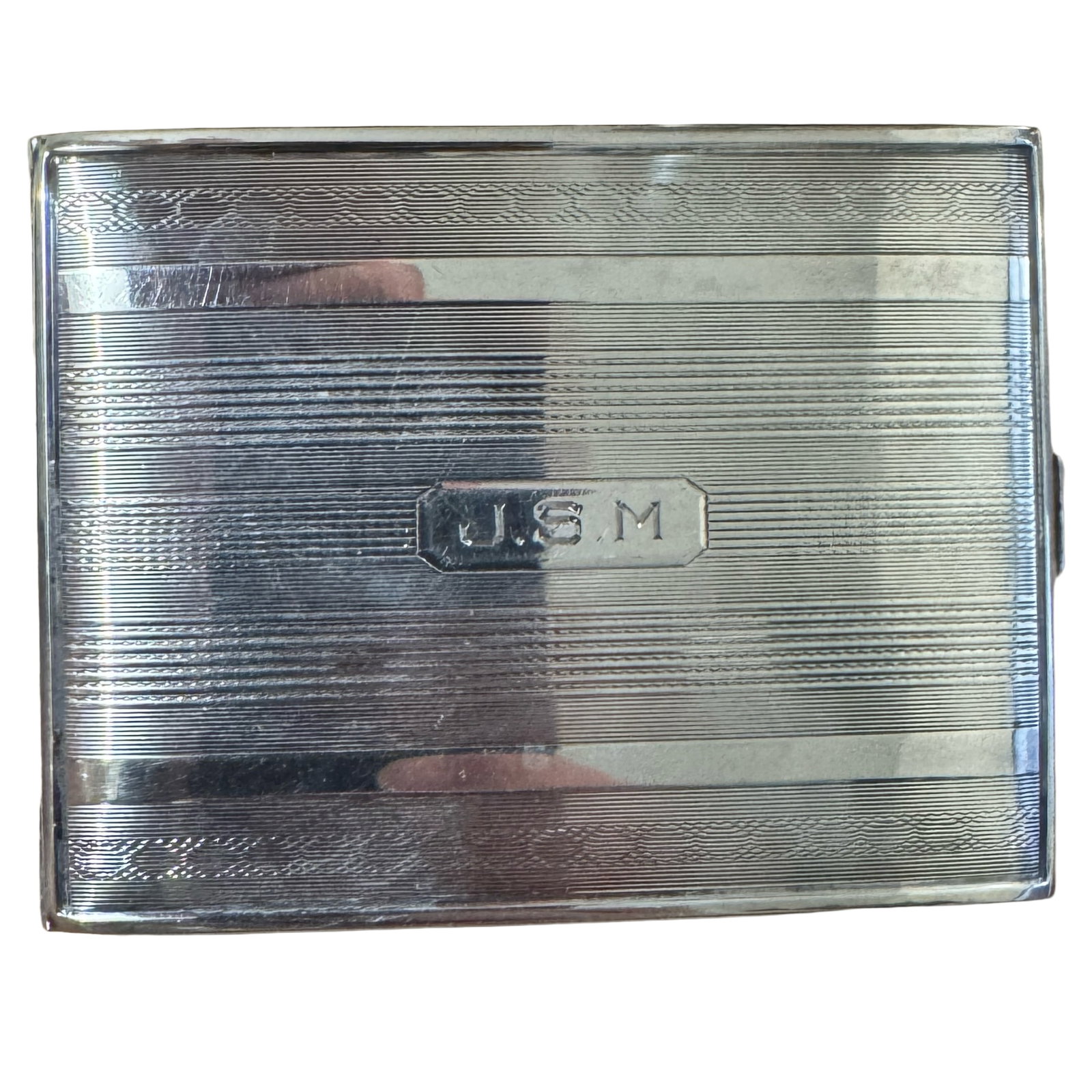 Vintage Sterling Silver Elgin Cigarette Case Monogrammed (1 of 4)