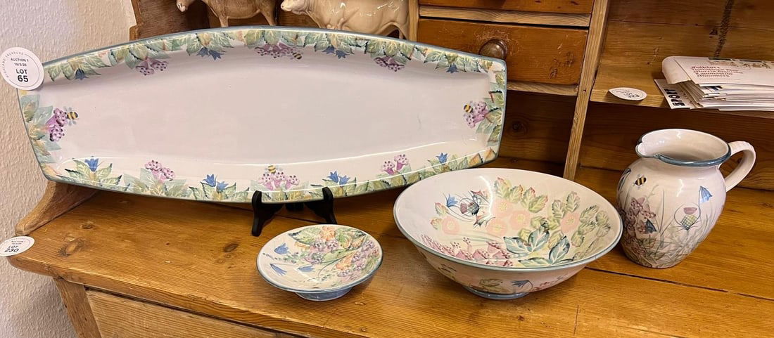 Collection of Tain Pottery: Tain Pottery is our local pottery and continues Tain’s rich history of artisan manufacture. Started in 1996, they have different designs – but all hand painted. This collection is from their Fearn