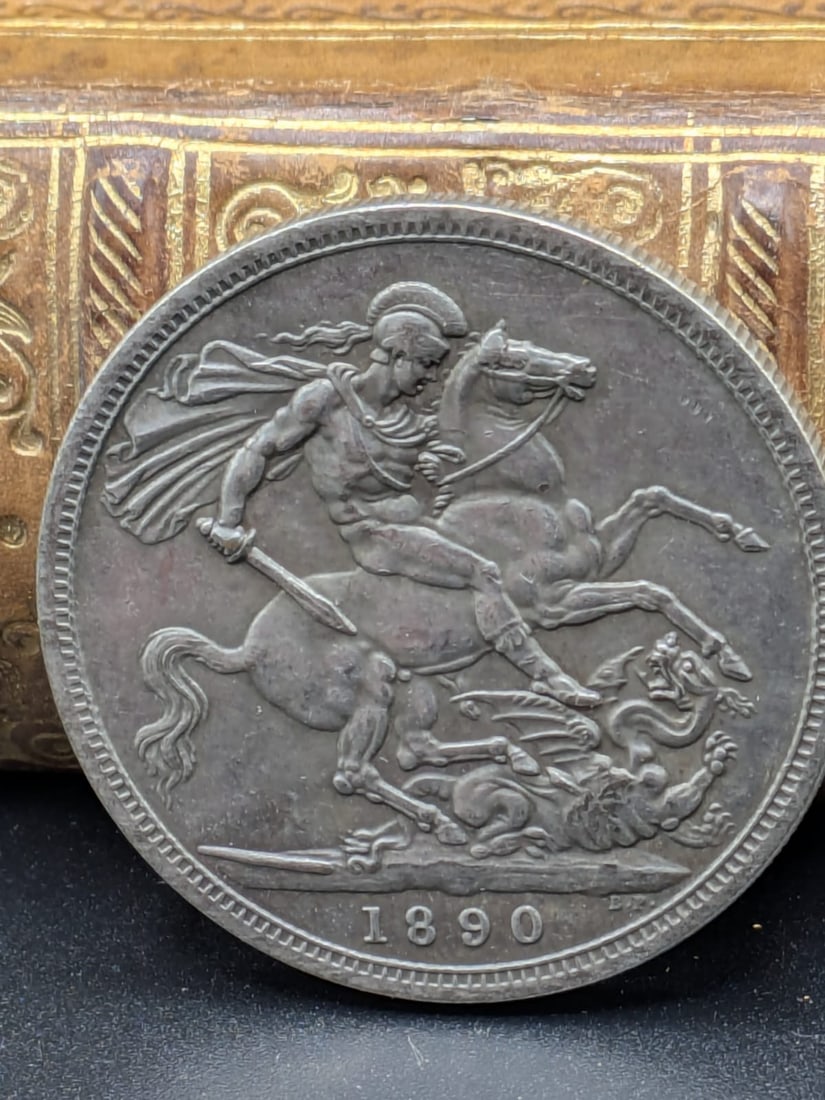 1890 British Silver Crown - note condition NR (1 of 2)