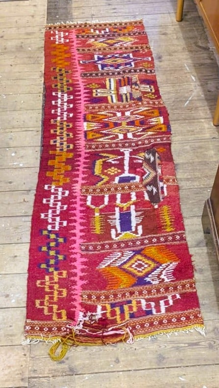 Rug/ Runner: Measures 24" wide by 82" long - bright and colourful. NR