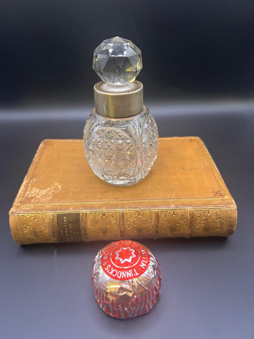 Small Silver Rimmed Scent bottle (1 of 3)