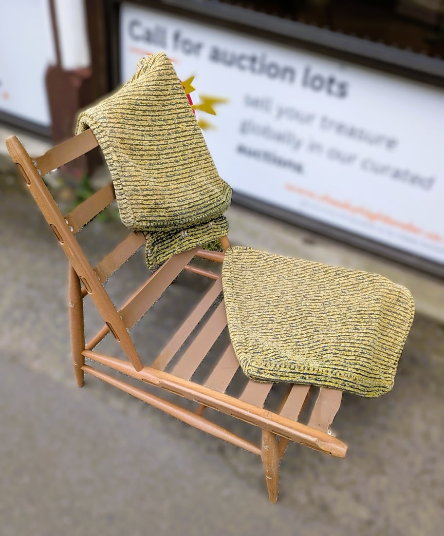 Rare Vintage Ercol 427 Easy Chair Frame: Original Frame and cushion covers - we have three available in the auction; each is a separate lot. 2 are in great condition, the third could do with one webbing repaired/tightened.