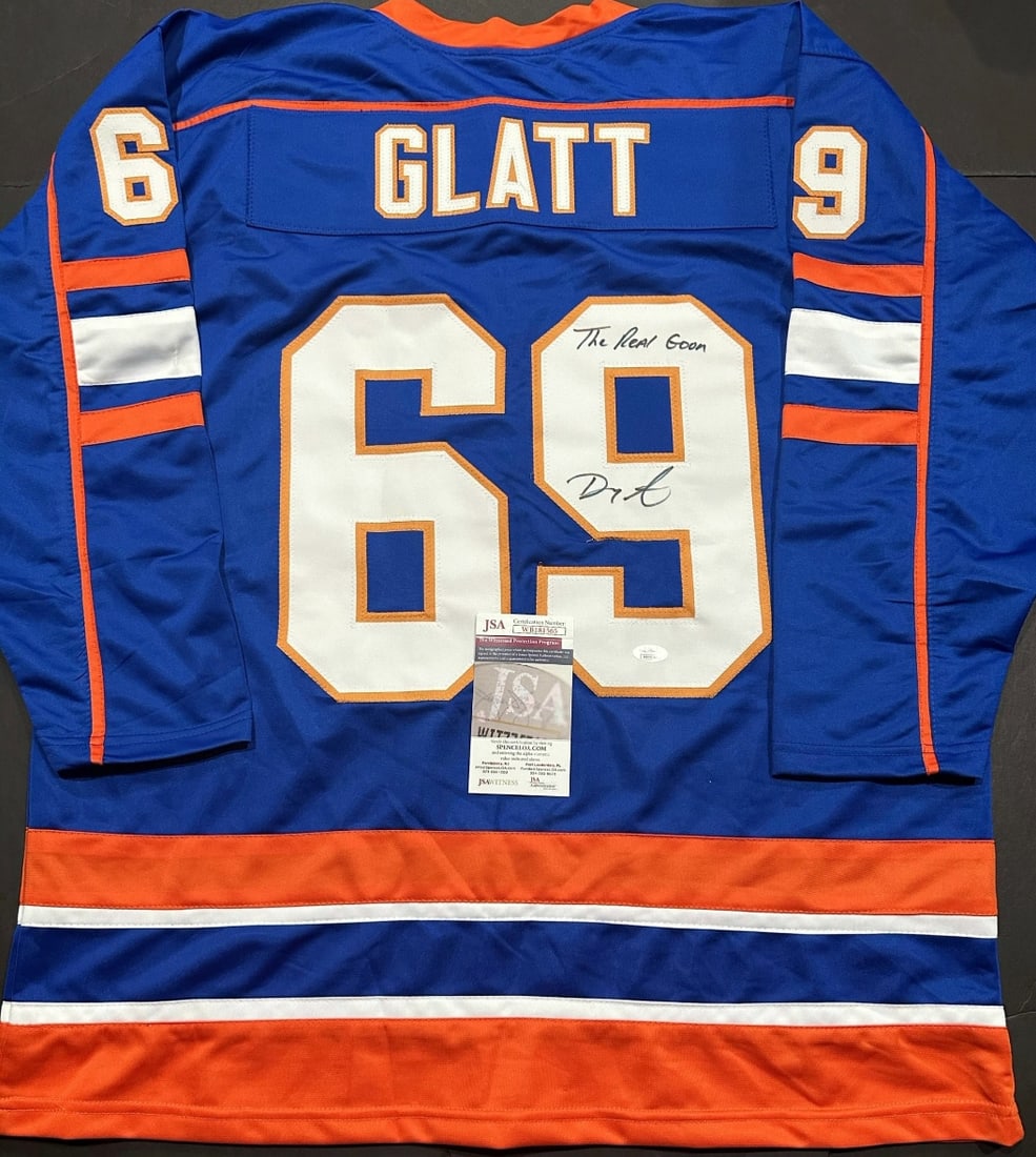 Doug Smith The Goon/Doug Glatt Autographed & Ins Custom Hockey Jersey coa: Doug Smith Author of The Goon aka Doug Glatt (The movie was based upon his career in the minor leauge hockey as an enforcer) Autographed & Inscribed "The Real Goon" Custom Halifax Highlanders Hockey J