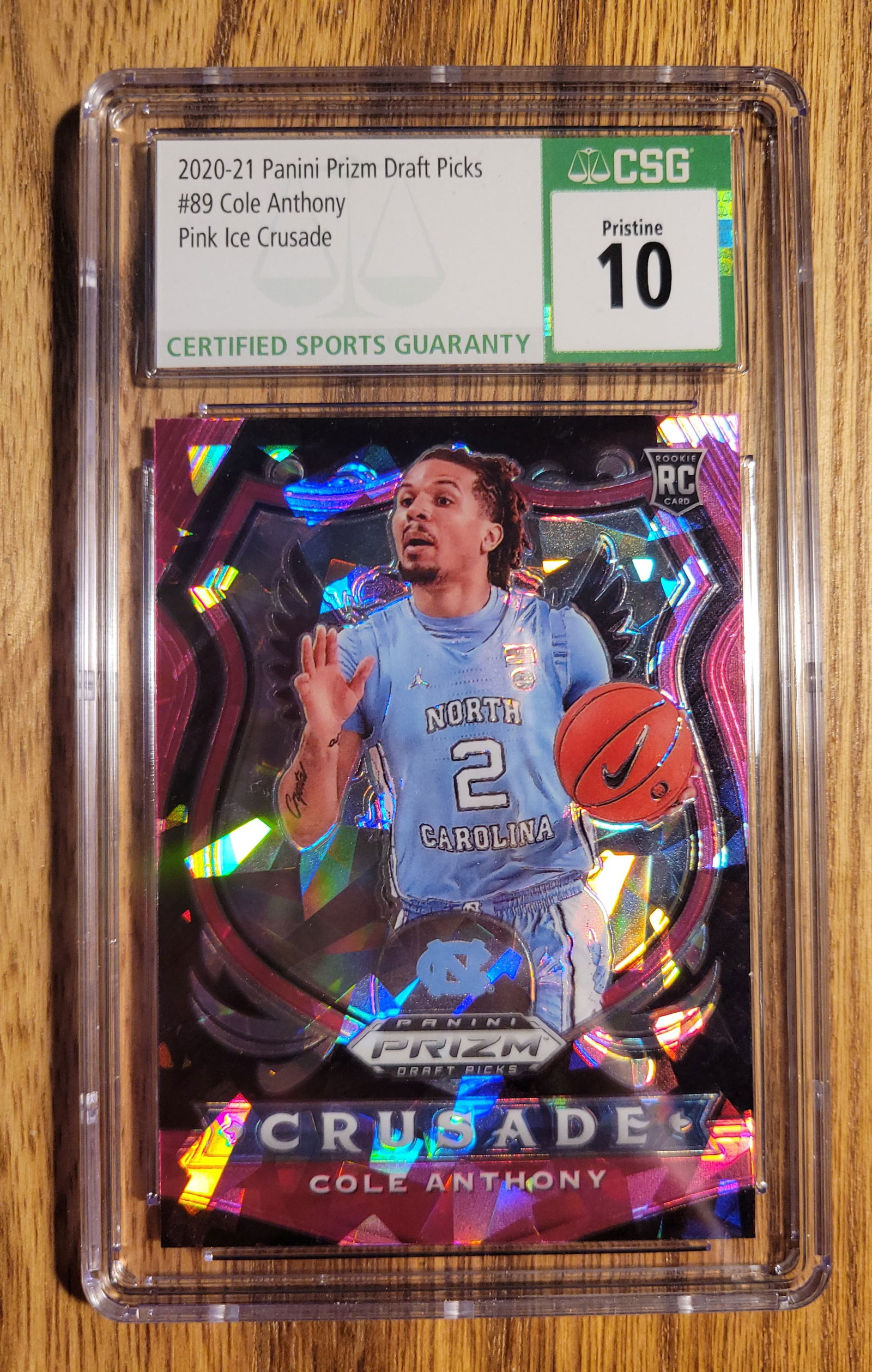 Cole Anthony Magic 2020-21 Panini Prizm Draft Picks #89 Pink Ice Crusade Graded Pristine 10 (1 of 2)