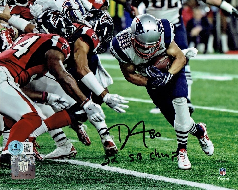 Danny Amendola New England Patriots Autographed SBLI 8x10 photo Hologram: Danny Amendola New England Patriots Autographed SBLI 8x10 photo Hologram - Autograph Location & coa # may vary