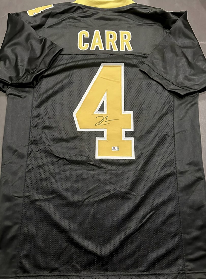 Derek Carr New Orleans Saints Autographed Custom Football Jersey coa (1 of 3)
