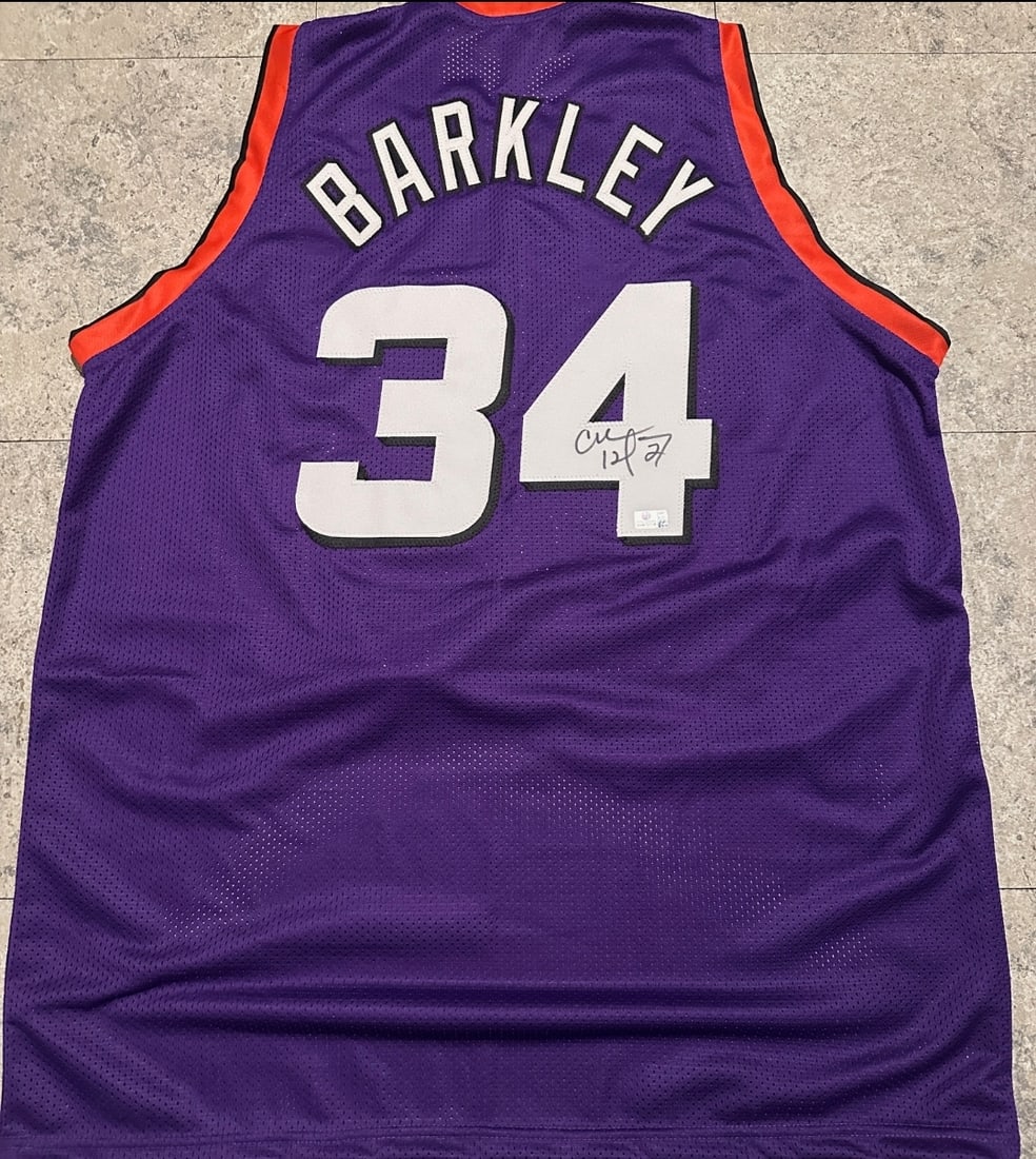 Charles Barkley Phoenix Suns Autographed Custom Basketball Jersey coa (1 of 3)