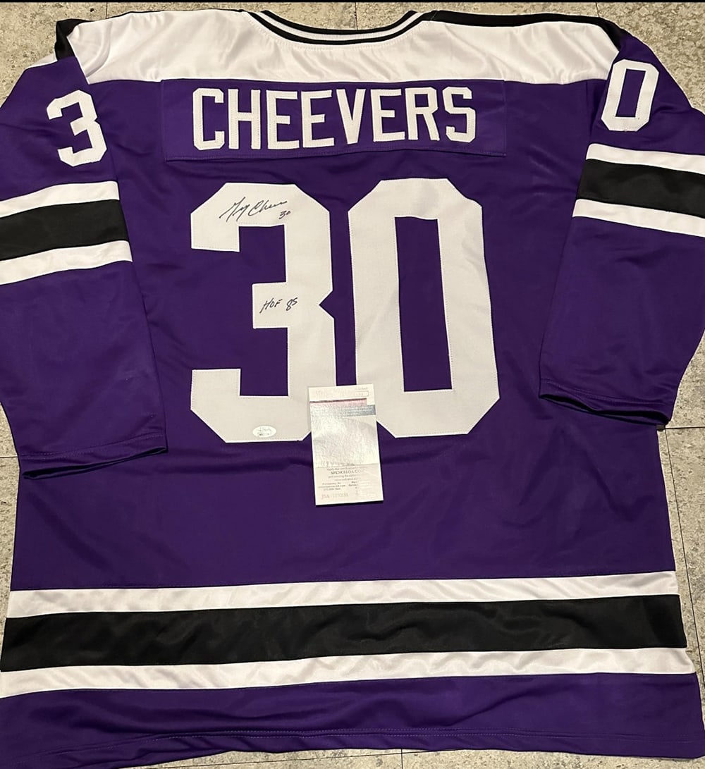 Gerry Cheevers Cleveland Crusaders [WHA] Autographed & Ins Custom Hockey Jersey coa (1 of 3)
