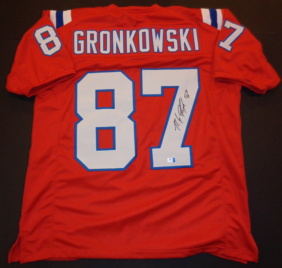 Rob Gronkowski New England Patriots Autographed Custom Football Jersey coa (1 of 3)