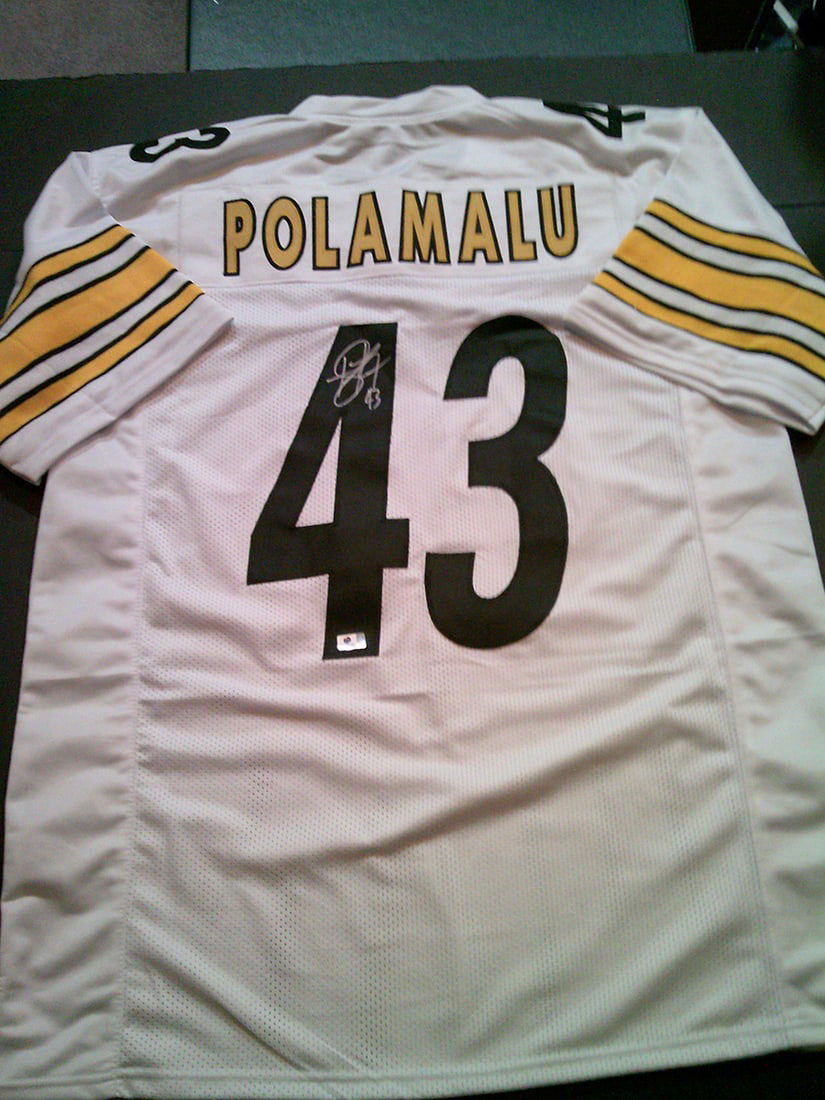 Troy Polamalu Pittsburgh Steelers Autographed Custom Football Jersey coa (1 of 3)