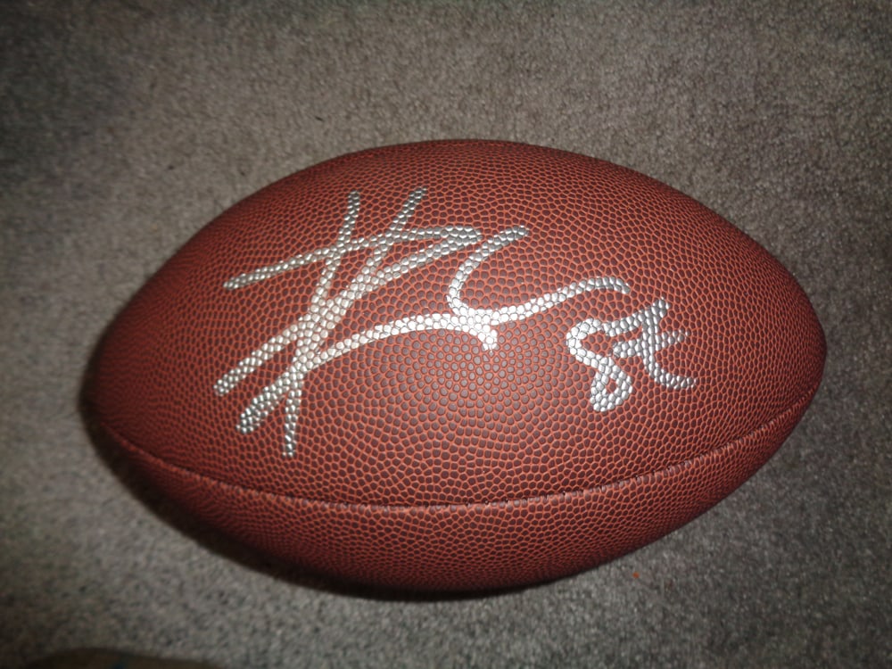 Travis Kelce Kansas City Chiefs Autographed Wilson Football coa: Travis Kelce Kansas City Chiefs Autographed Wilson Football GA coa - Autograph Location & coa # may vary