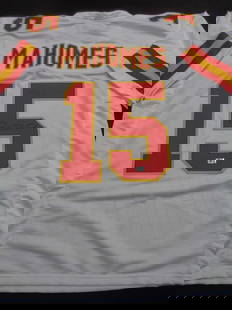 Patrick Mahomes Kansas City Chiefs Autographed Custom Football Jersey coa: Patrick Mahomes Kansas City Chiefs Autographed Custom Football Jersey GA coa - Autograph Location & coa # may vary JERSEY SIZE EXTRA LARGE - CUSTOM JERSEY MEANS NO LOGOS, NO TEAM NAMES, & NO BRAND NAM