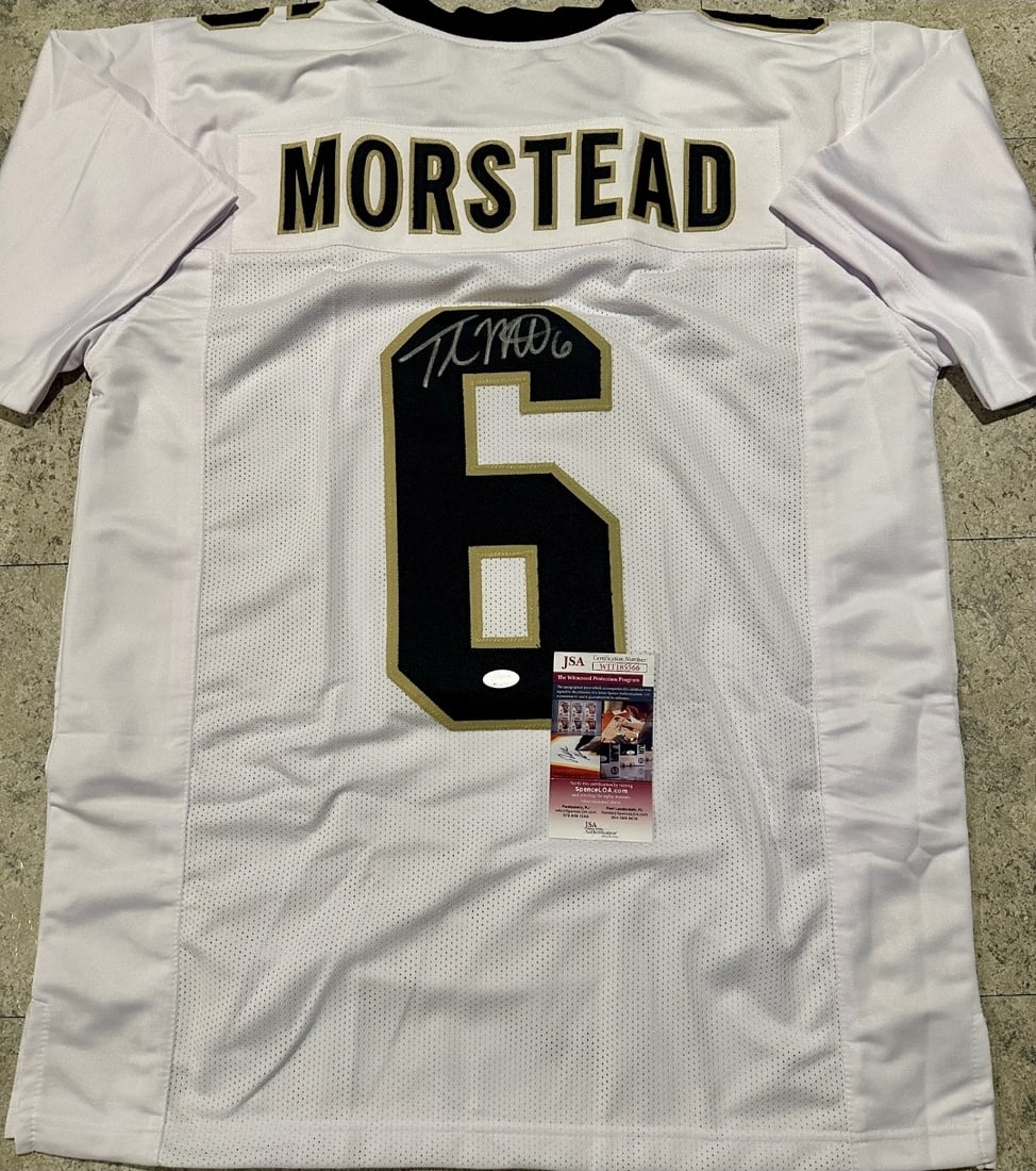 Thomas Morestead New Orleans Saints Autographed Custom Football Jersey coa (1 of 3)