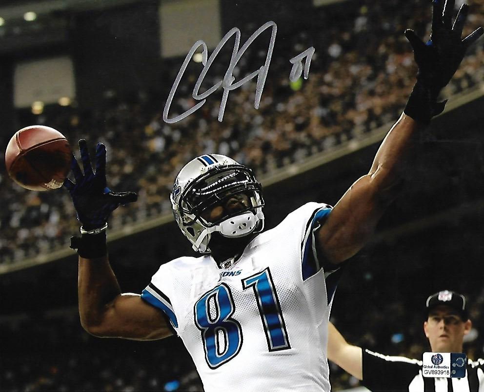 Calvin Johnson Detroit Lions Autographed 8x10 Photo coa: Calvin Johnson Detroit Lions Autographed 8x10 Photo GA coa - Autograph Location & coa # may vary