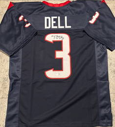 Tank Dell Houston Texans Autographed Custom Football Jersey Hologram