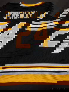 Terry O'Reilly Boston Bruins Autographed & Ins Custom Hockey Jersey coa: Terry O'Reilly Boston Bruins Autographed & Inscribed "TAZ" Custom Hockey Jersey JSA Witnessed coa - Autograph Location & coa # may vary JERSEY SIZE EXTRA LARGE - CUSTOM JERSEY MEANS NO LOGOS, NO TEAM