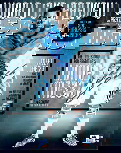 Lionel Messi Argentina Autographed 8x10 SI Cover Photo coa *08: Lionel Messi Argentina Autographed 8x10 SI Cover Photo GA coa - Autograph Location & coa # may vary The photo may have a tiny flaw (slight bend in corner, blemish on autograph on photo, etc.)