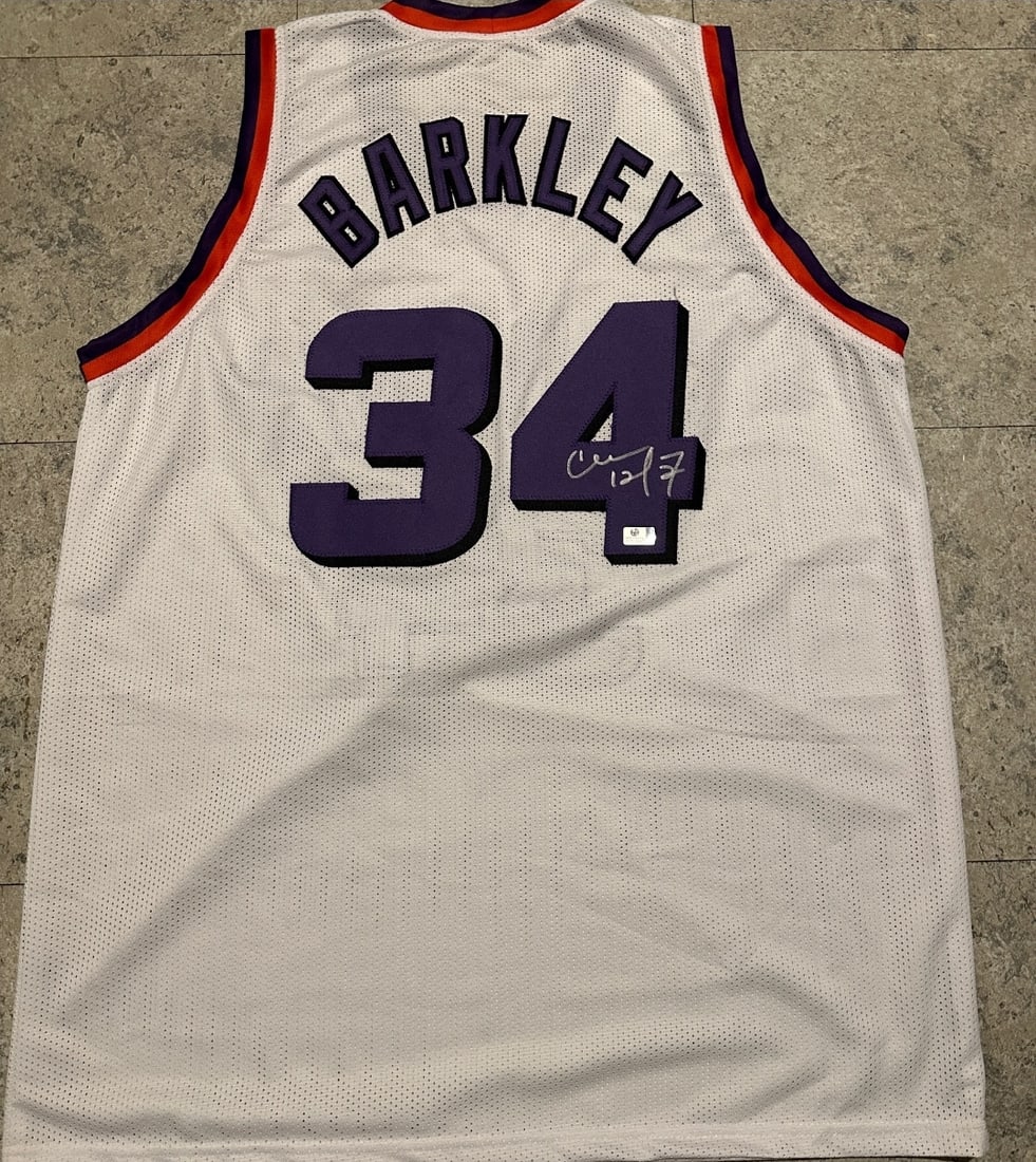 Charles Barkley Phoenix Suns Autographed Custom Basketball Jersey coa (1 of 3)