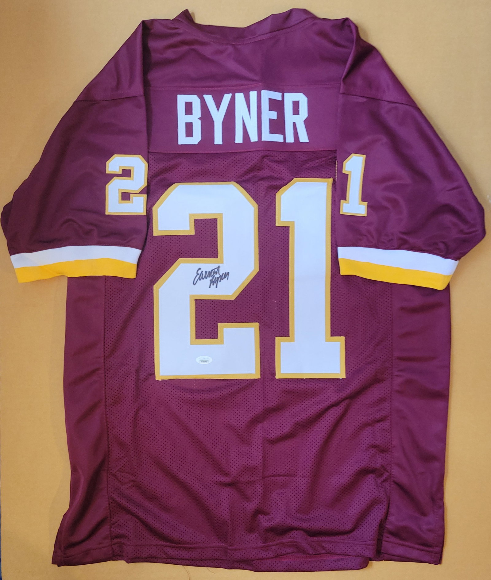 Earnest Byner Washington Redskins Autographed Custom Football Jersey (1 of 3)