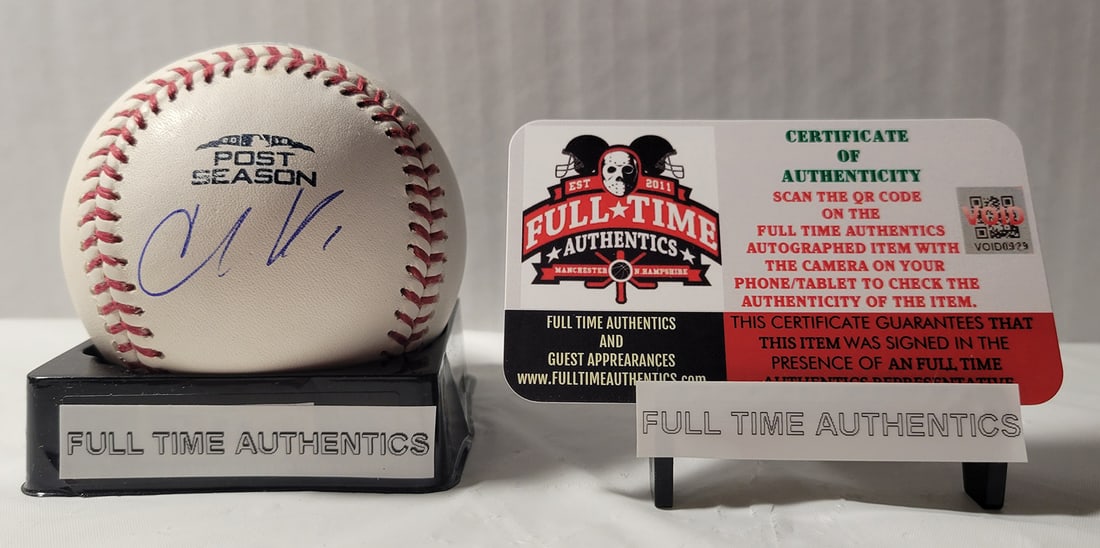 Christian Vazquez Boston Red Sox Autographed Rawlings 2018 Postseason Baseball Hologram: Christian Vazquez Boston Red Sox Autographed Rawlings 2018 Postseason Baseball Full Time QR Hologram - Autograph Location & coa # may vary