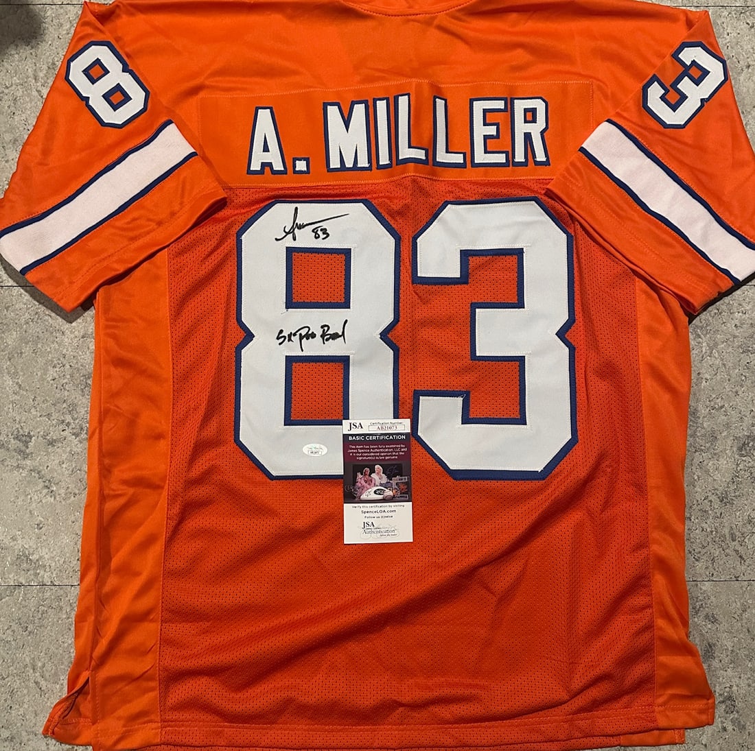 Anthony Miller Denver Broncos Autographed & Inscribed Custom Football Jersey coa (1 of 3)