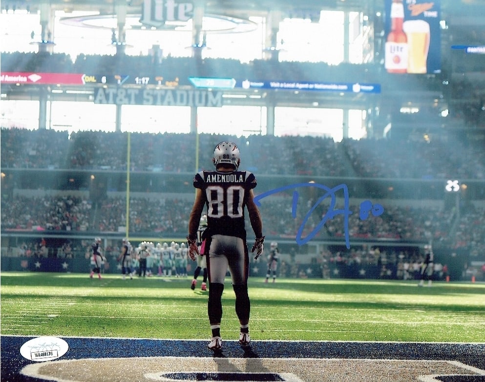 Danny Amendola New England Patriots Autographed 8x10 photo coa: Danny Amendola New England Patriots Autographed photo JSA Witnessed coa - Autograph Location & coa # may vary