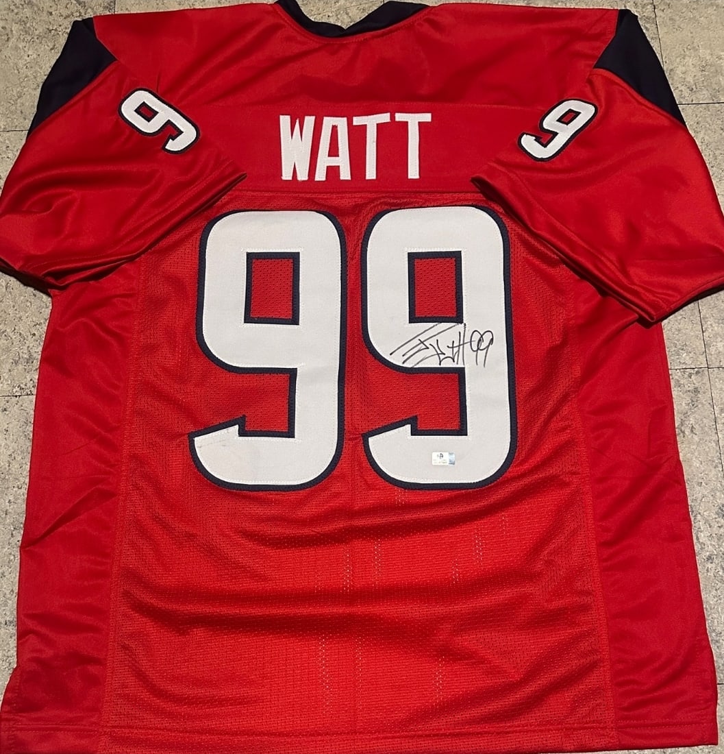 J.J. Watt Houston Texans Autographed Custom Football Jersey coa (1 of 3)