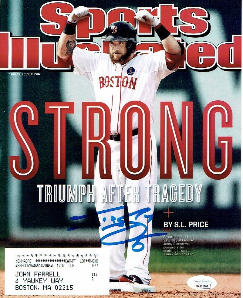 Jonny Gomes Boston Red Sox Autographed 8x10 Photo coa: Jonny Gomes Boston Red Sox Autographed 8x10 Photo JSA witnessed coa