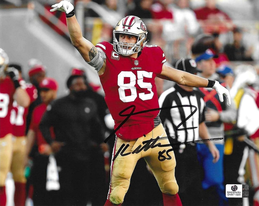 George Kittle San Francisco 49ers Autographed 8x10 Zero Miedo Photo coa (1 of 2)