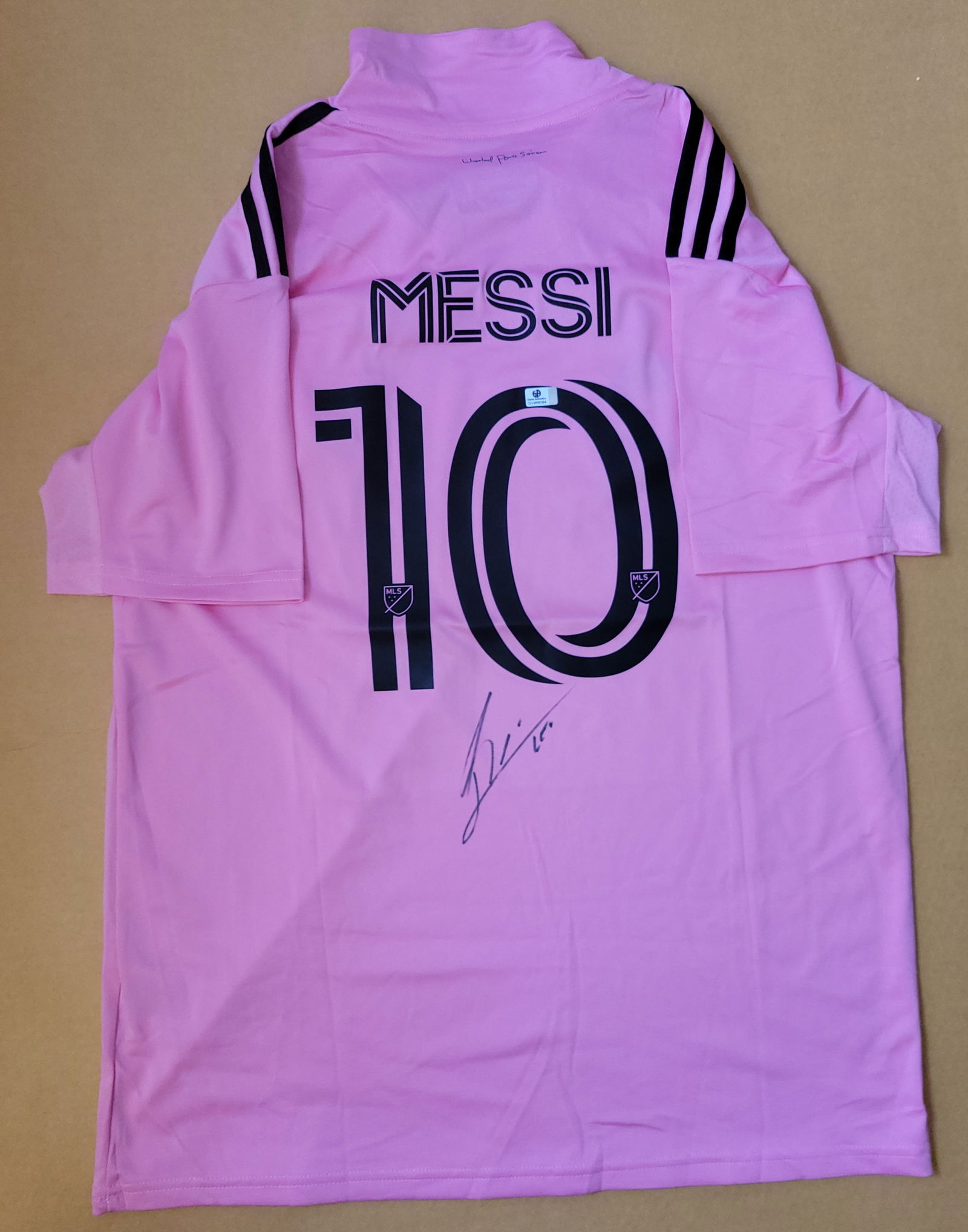 Lionel Messi Inter Miami FC Autographed 2023 Adidas Home Soccer Jersey LOA: Lionel Messi Inter Miami FC Autographed 2023 Adidas Home Soccer Jersey GA Full Letter of Authenticity coa - JERSEY SIZE EXTRA LARGE