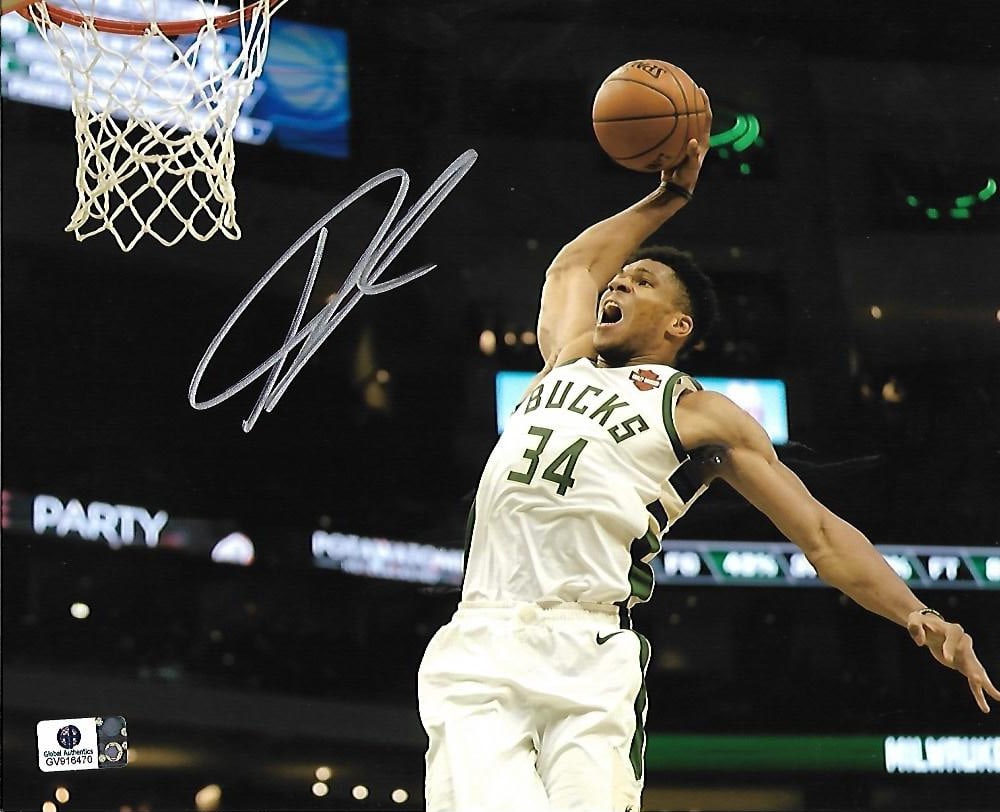 Giannis Antetokounmpo Milwaukee Bucks Autographed 8x10 Photo coa: Giannis Antetokounmpo Milwaukee Bucks Autographed 8x10 Photo GA coa - Autograph Location & coa # may vary