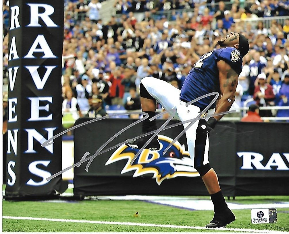 Ray Lewis Baltimore Ravens Autographed 8x10 Photo coa (1 of 2)