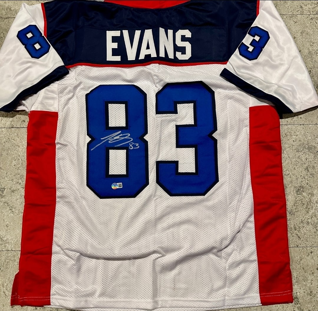 Lee Evans Buffalo Bills Autographed Custom Football Jersey Hologram (1 of 3)