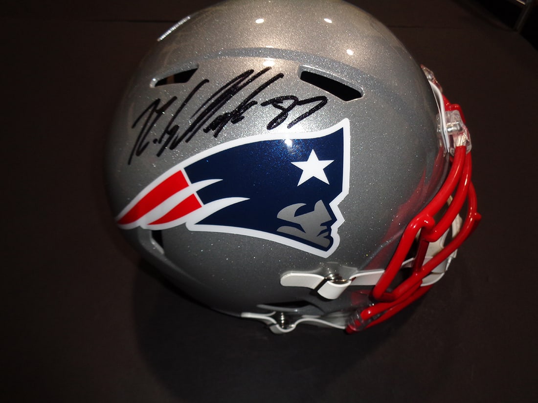 Rob Gronkowski New England Patriots Autographed Riddell Replica Full Size Helmet coa (1 of 3)