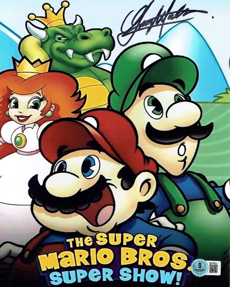 Greg Morton Autographed 8x10 The Super Mario Bros Super Show Photo Hologram: Greg Morton The Super Mario Bros Super Show Additional Voices, King Neptune, Prince Pompadour, Quirks, Scooter, Waki-Waki Citizens, Director Autographed 8x10 The Super Mario Bros Super Show Photo Beck